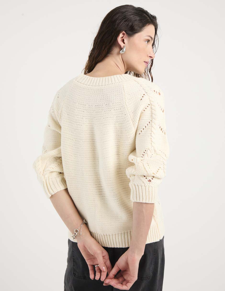 Suéter cuello redondo para mujer 4