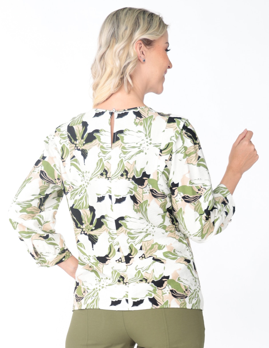 Blusa Pierre Cardin manga larga para mujer