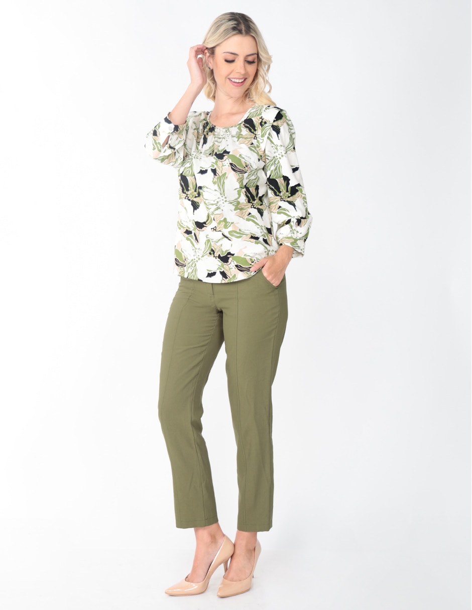 Blusa Pierre Cardin manga larga para mujer