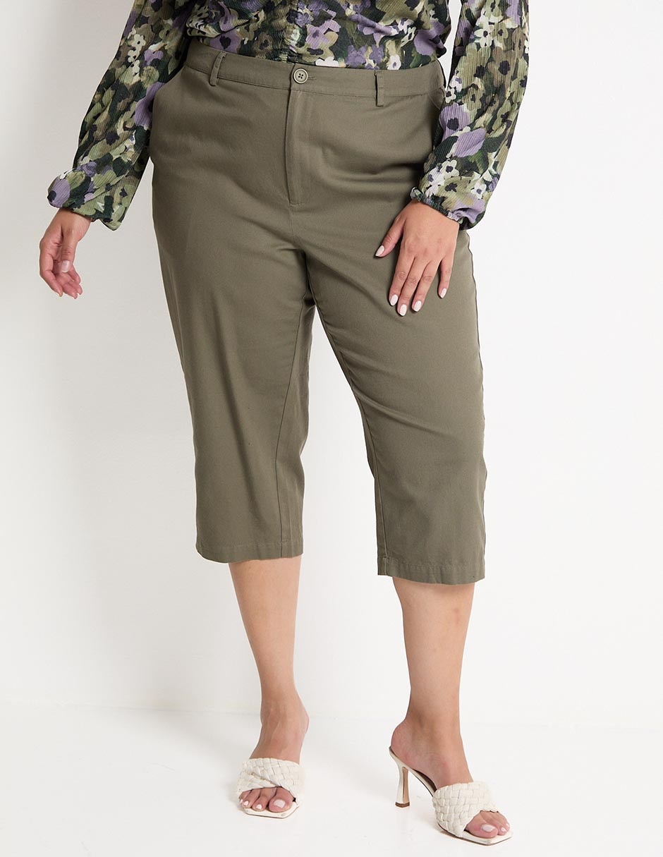Pantalón capri straight para mujer Pantalón capri straight para mujer