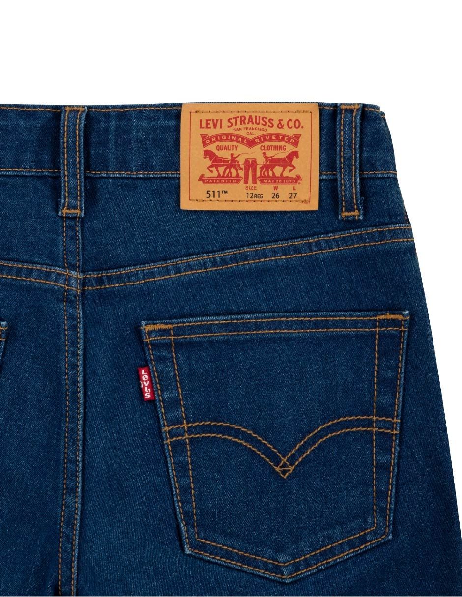 Jeans straight Levi´s lavado obscuro para niño