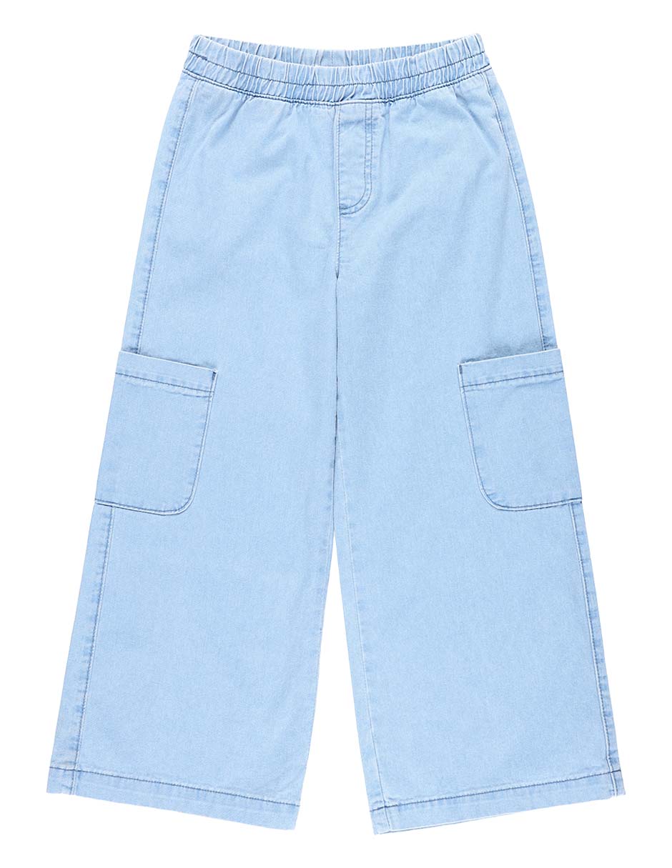 Jeans cargo amplio Weekend lavado claro para niña