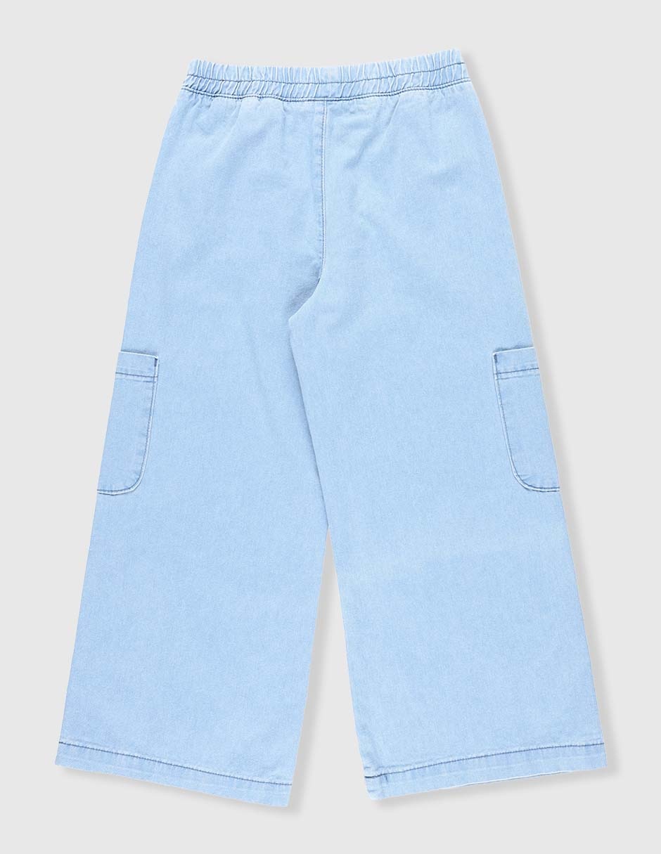 Jeans cargo amplio Weekend lavado claro para niña