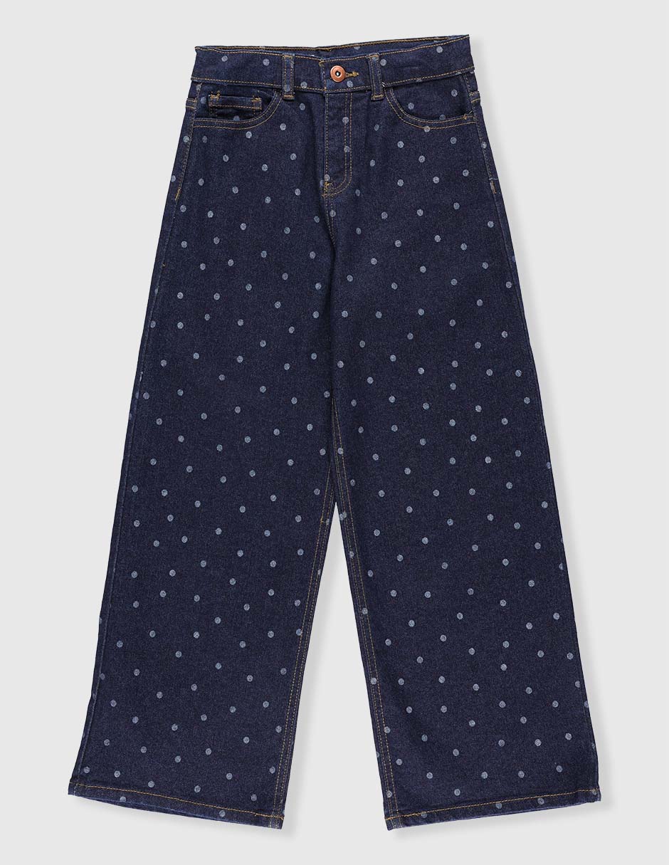 Jeans amplio lavado medio para niña 1