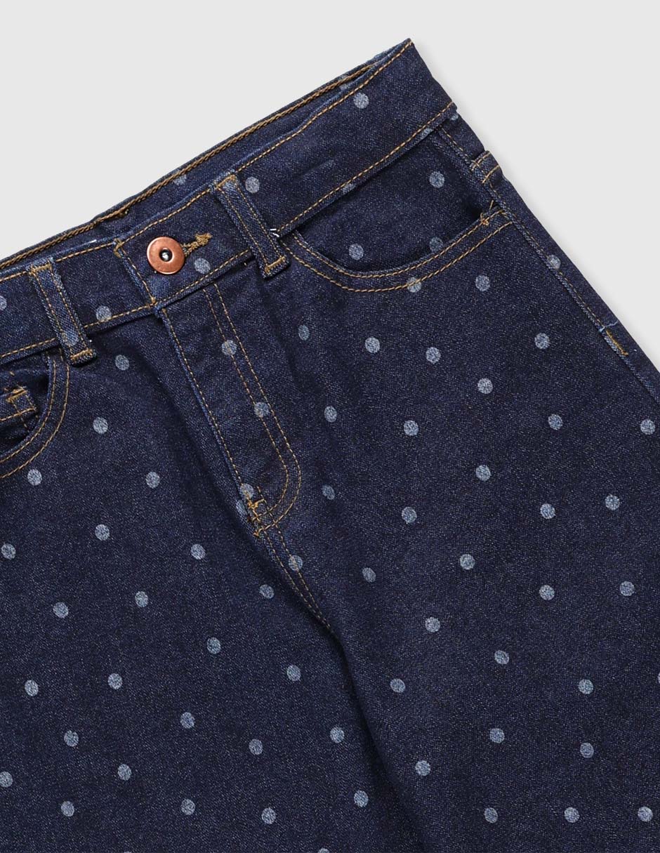 Jeans amplio lavado medio para niña 6