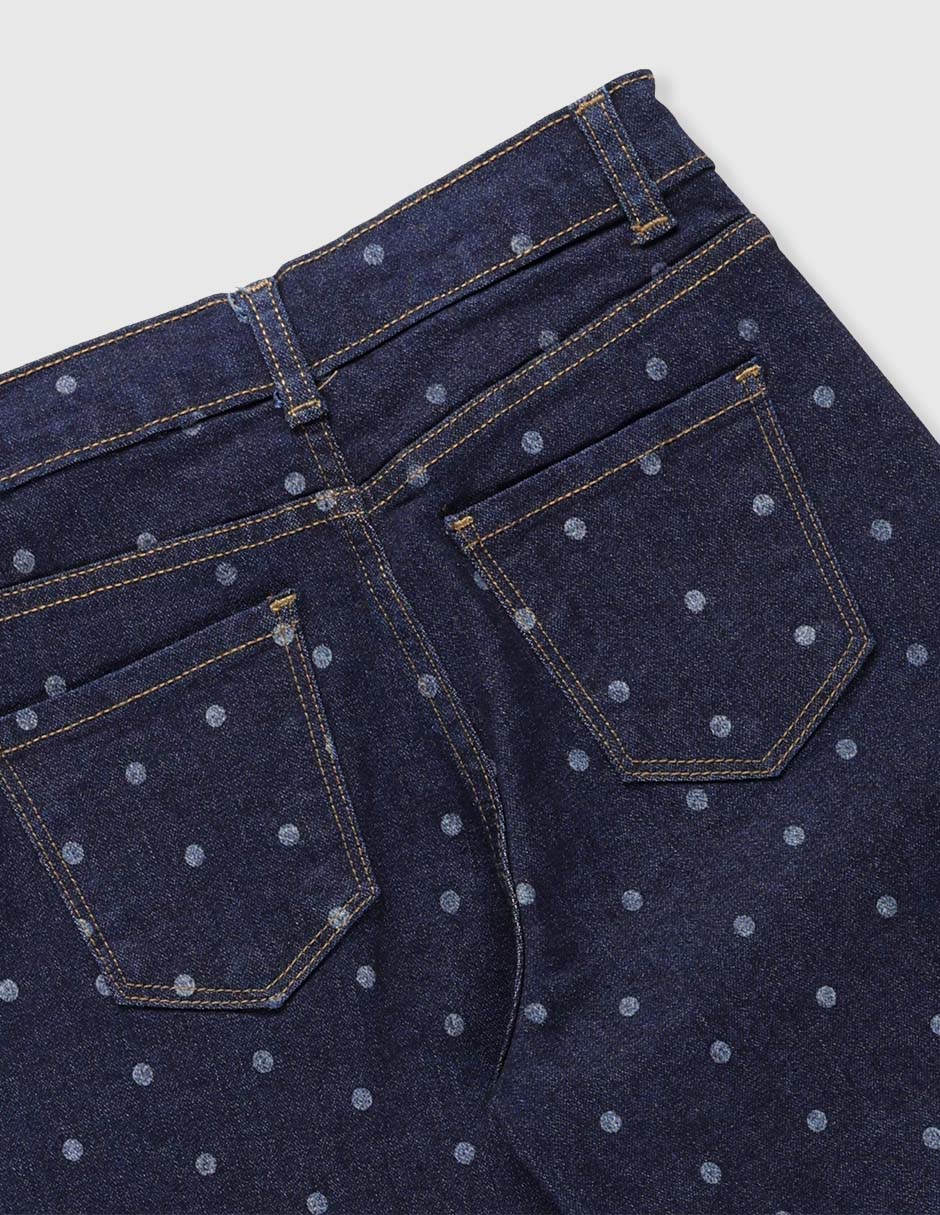 Jeans amplio lavado medio para niña 7