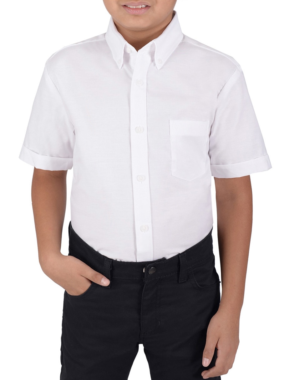 Camisa casual de algodón manga corta para niño Camisa casual de algodón manga corta para niño