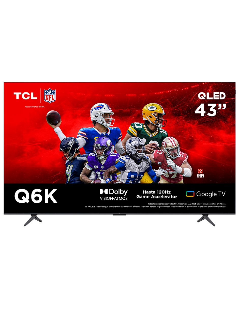 Pantalla qled de 43 pulgadas 4k/uhd 43q6k con google tv