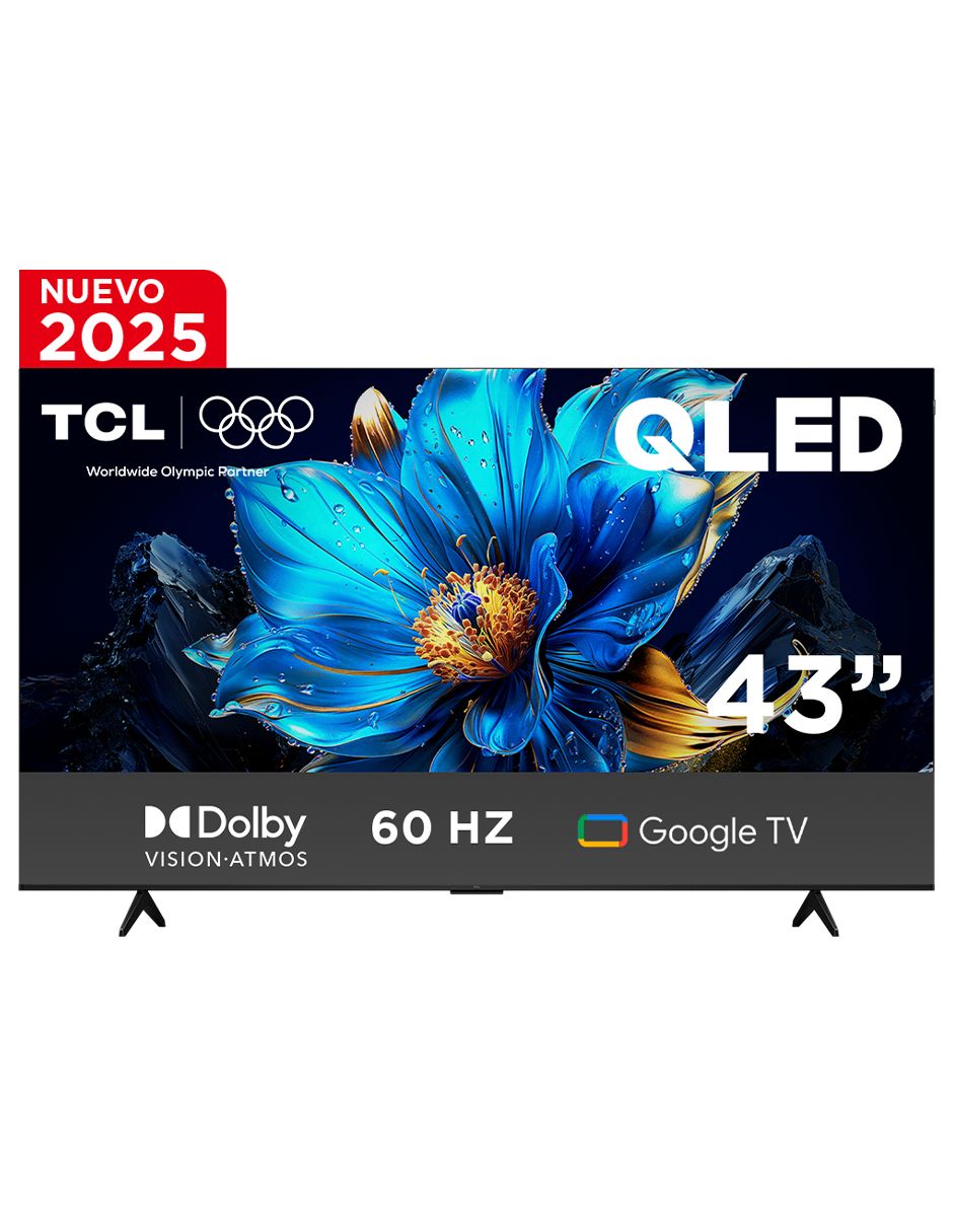 Pantalla qled de 43 pulgadas 4k/uhd 43q6k con google tv 9