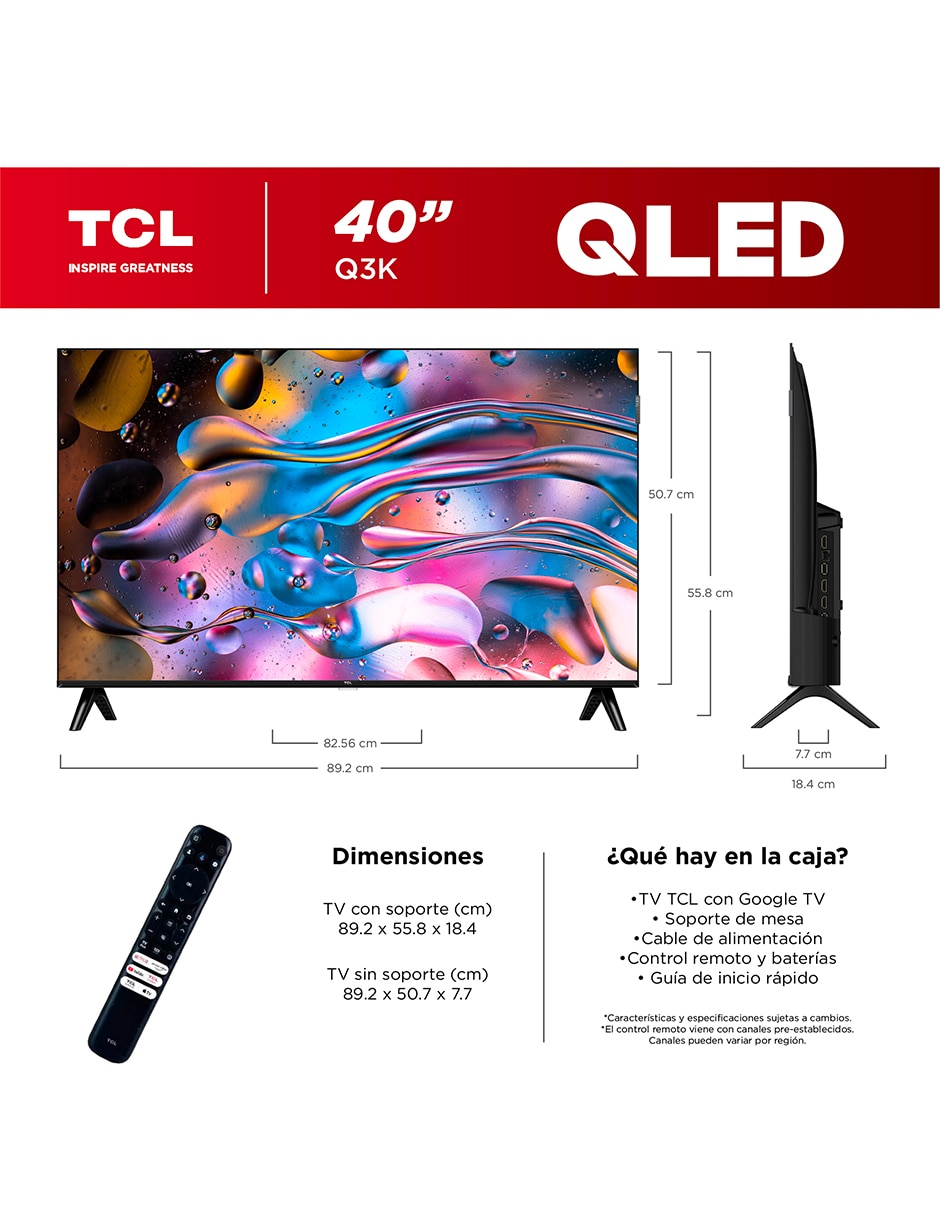 Pantalla Tcl QLED de 40 pulgadas Full HD 40Q3K con Android TV