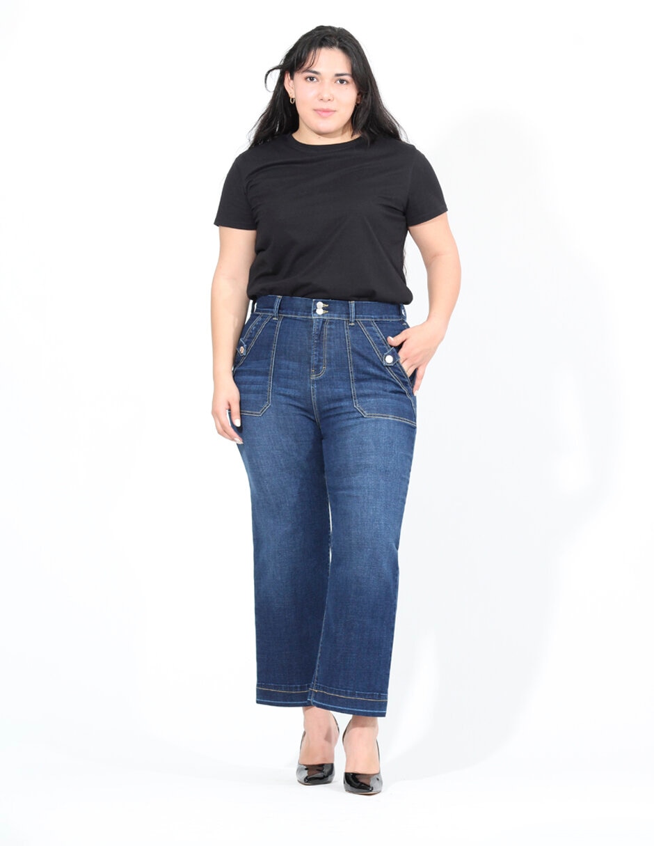 Jeans Oh Pomp corte cintura alta para mujer