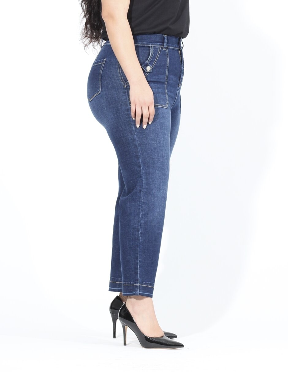 Jeans Oh Pomp corte cintura alta para mujer
