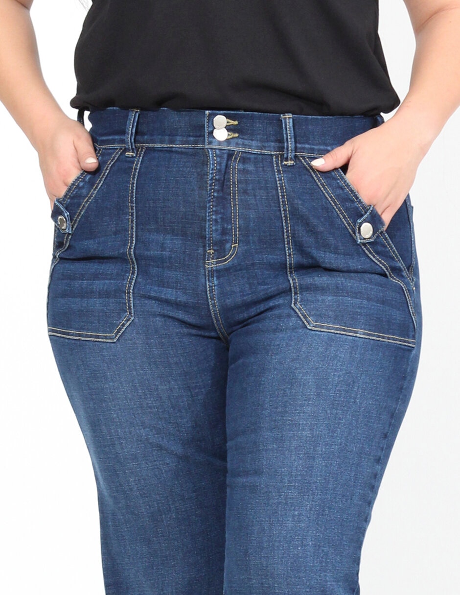 Jeans Oh Pomp corte cintura alta para mujer