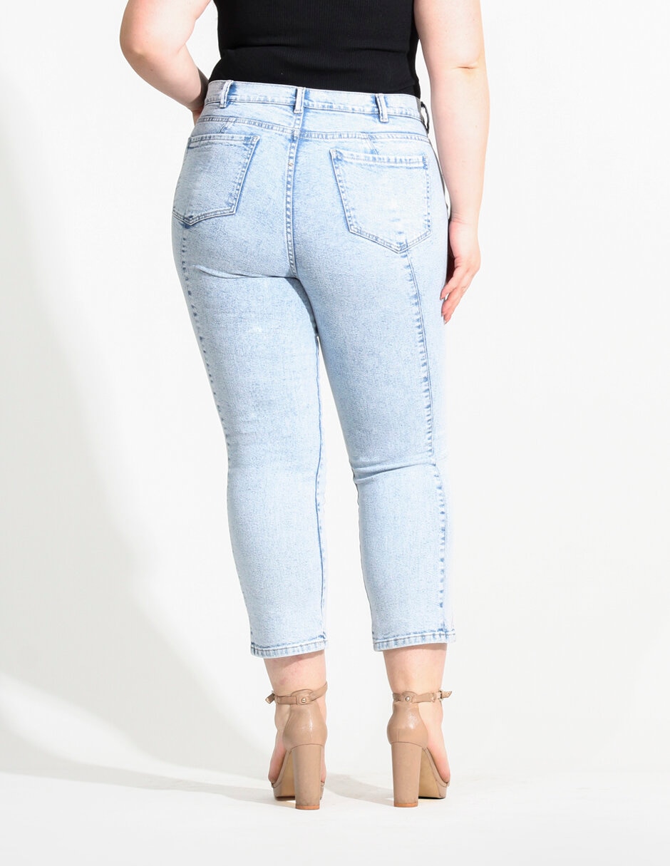 Jeans straigh corte cintura alta para mujer 3