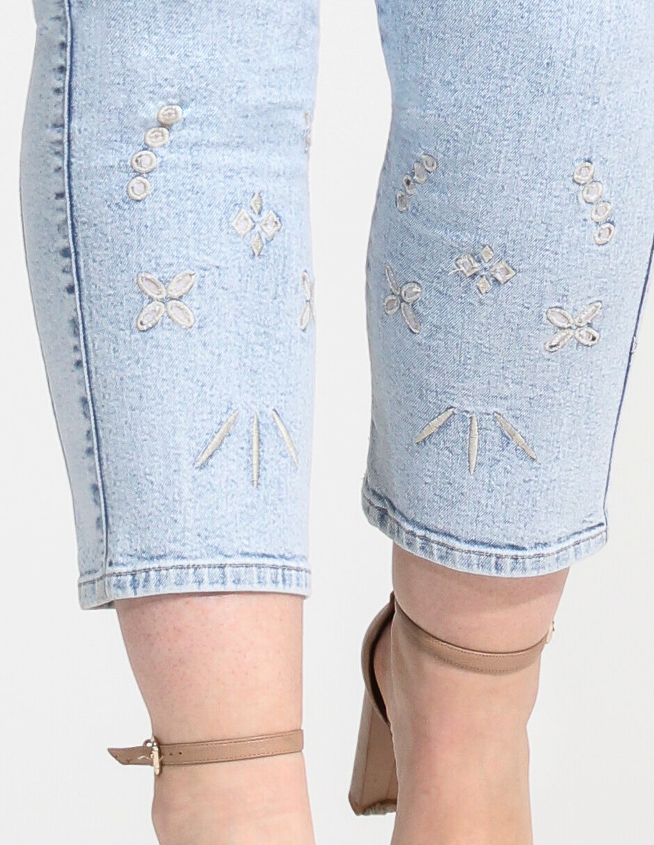 Jeans straigh corte cintura alta para mujer 5