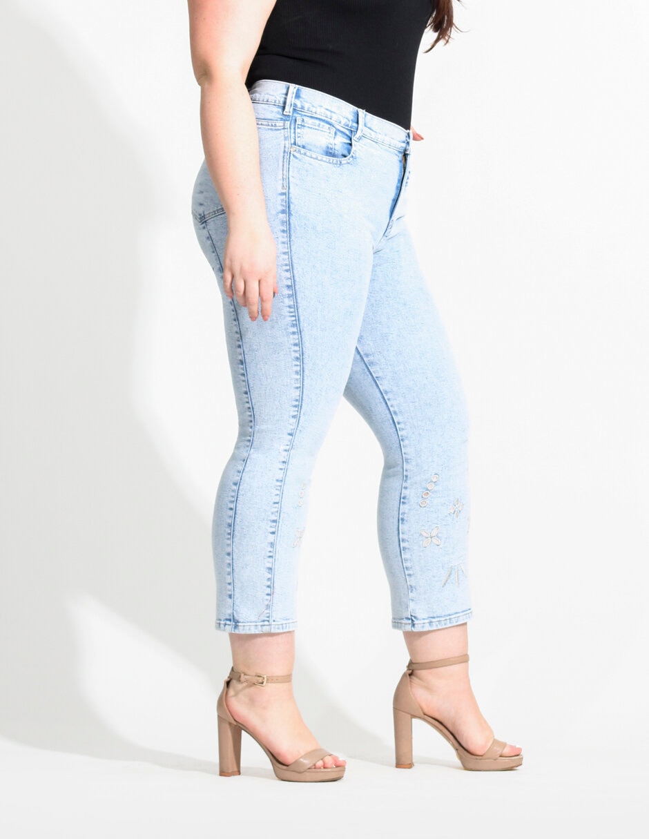 Jeans straigh corte cintura alta para mujer 6