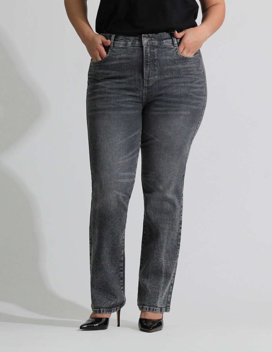 Jeans Oh Pomp straight corte cintura alta para mujer