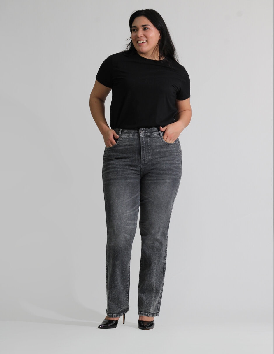 Jeans Oh Pomp straight corte cintura alta para mujer