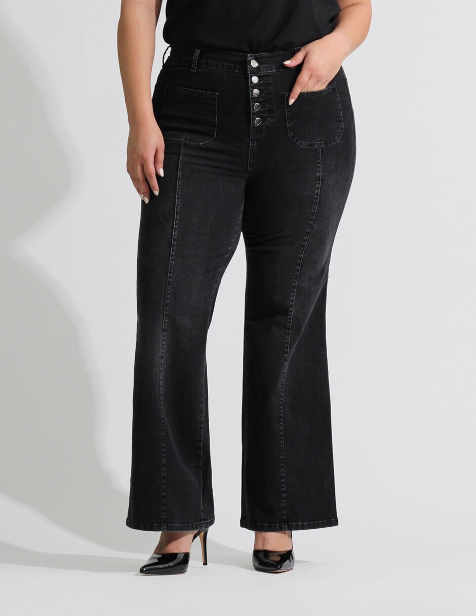 Jeans flare Oh Pomp corte cintura para mujer