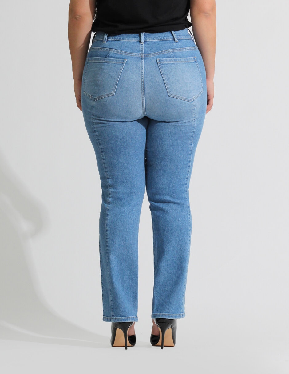 Jeans straight corte cintura para mujer 2