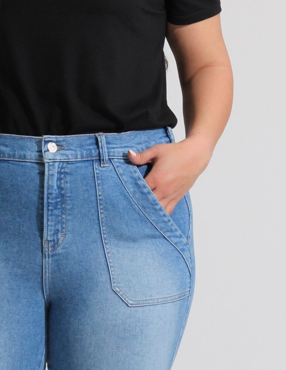 Jeans straight corte cintura para mujer 5