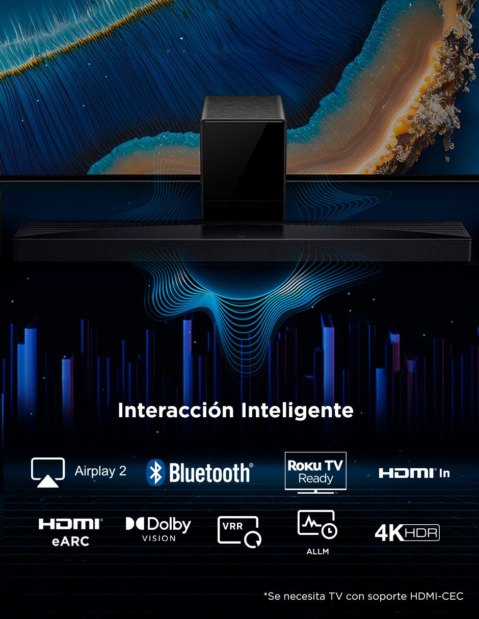 Barra de sonido Q75H con subwoofer 2
