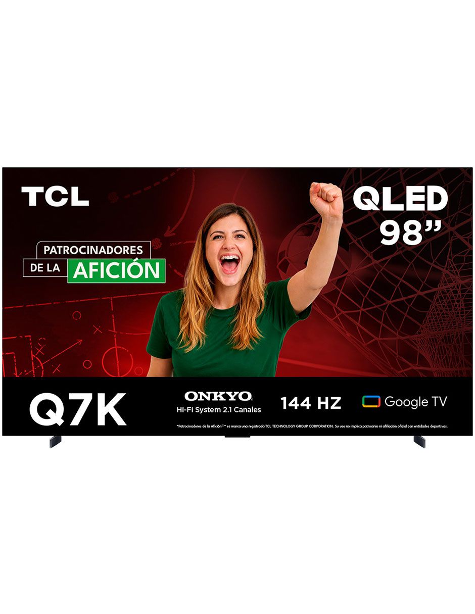 Pantalla Tcl QLED de 98 pulgadas 4K/UHD 98Q7K con Google TV