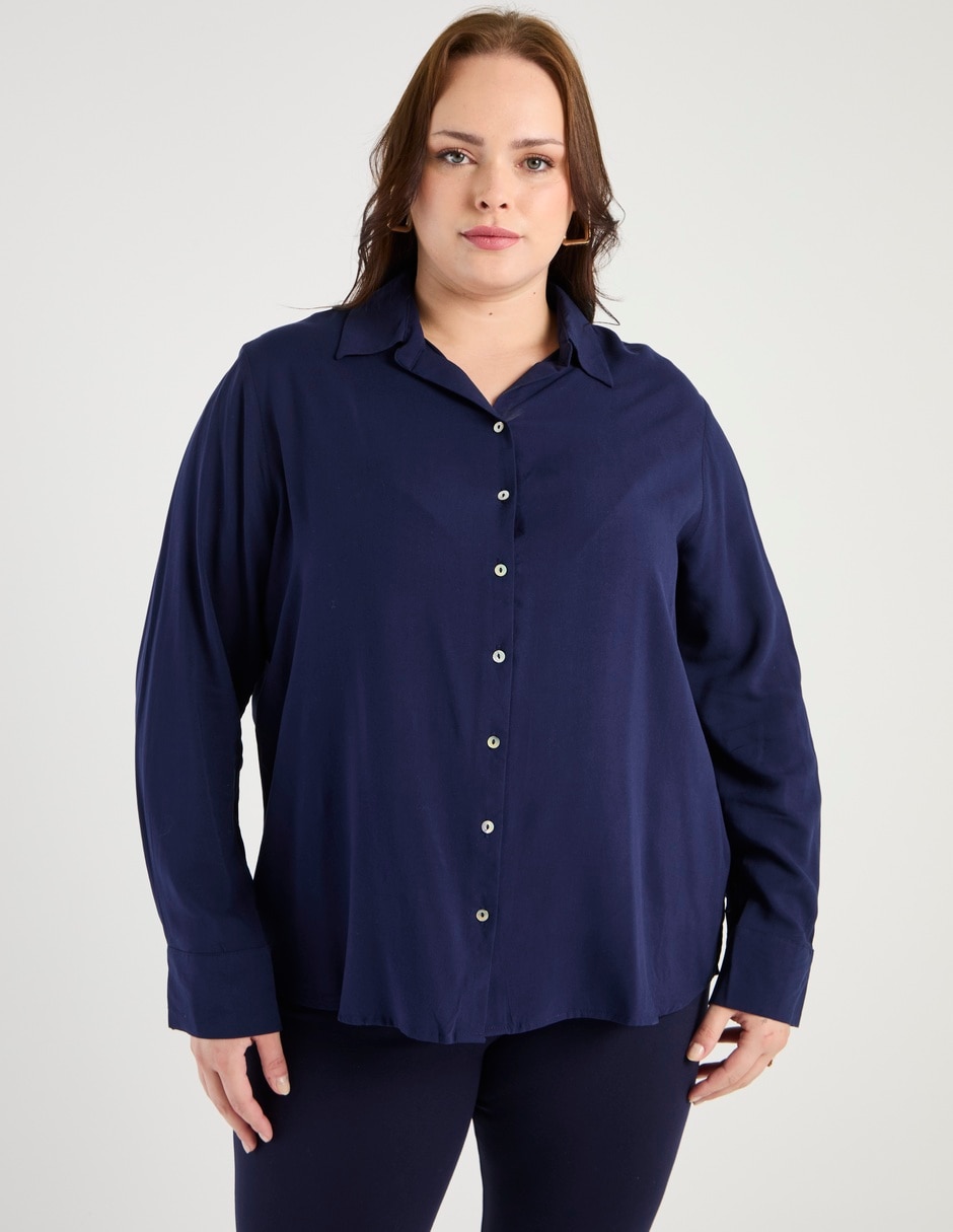 Blusa camisera manga larga para mujer 1