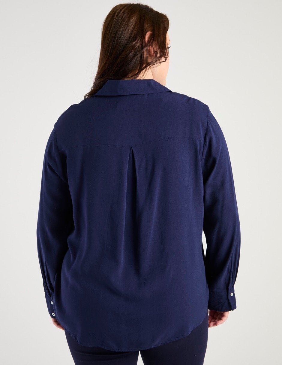 Blusa camisera manga larga para mujer 5