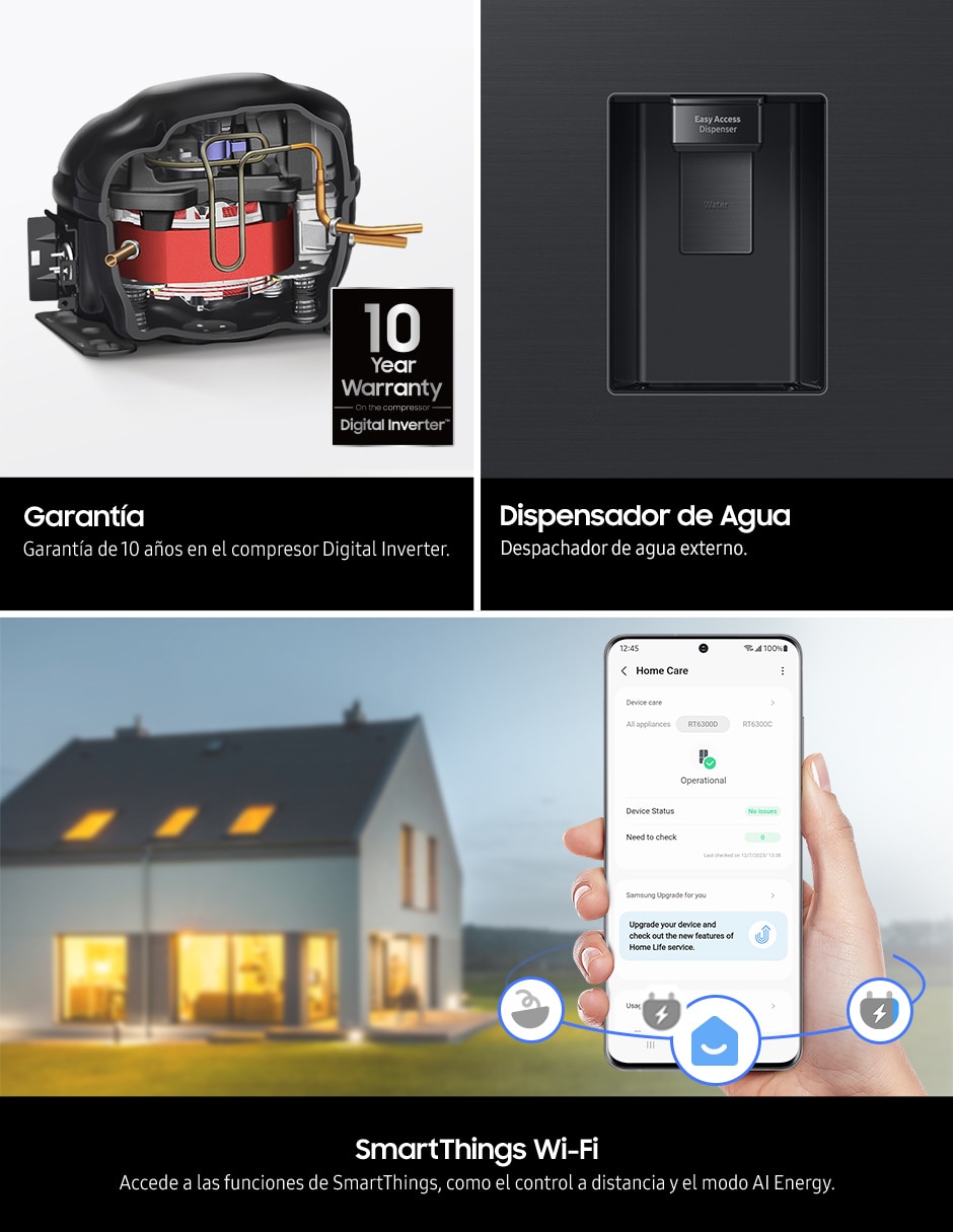 Refrigerador Samsung 14 pies cúbicos inverter no frost y fábrica de hielo RT38DG6224S9EM