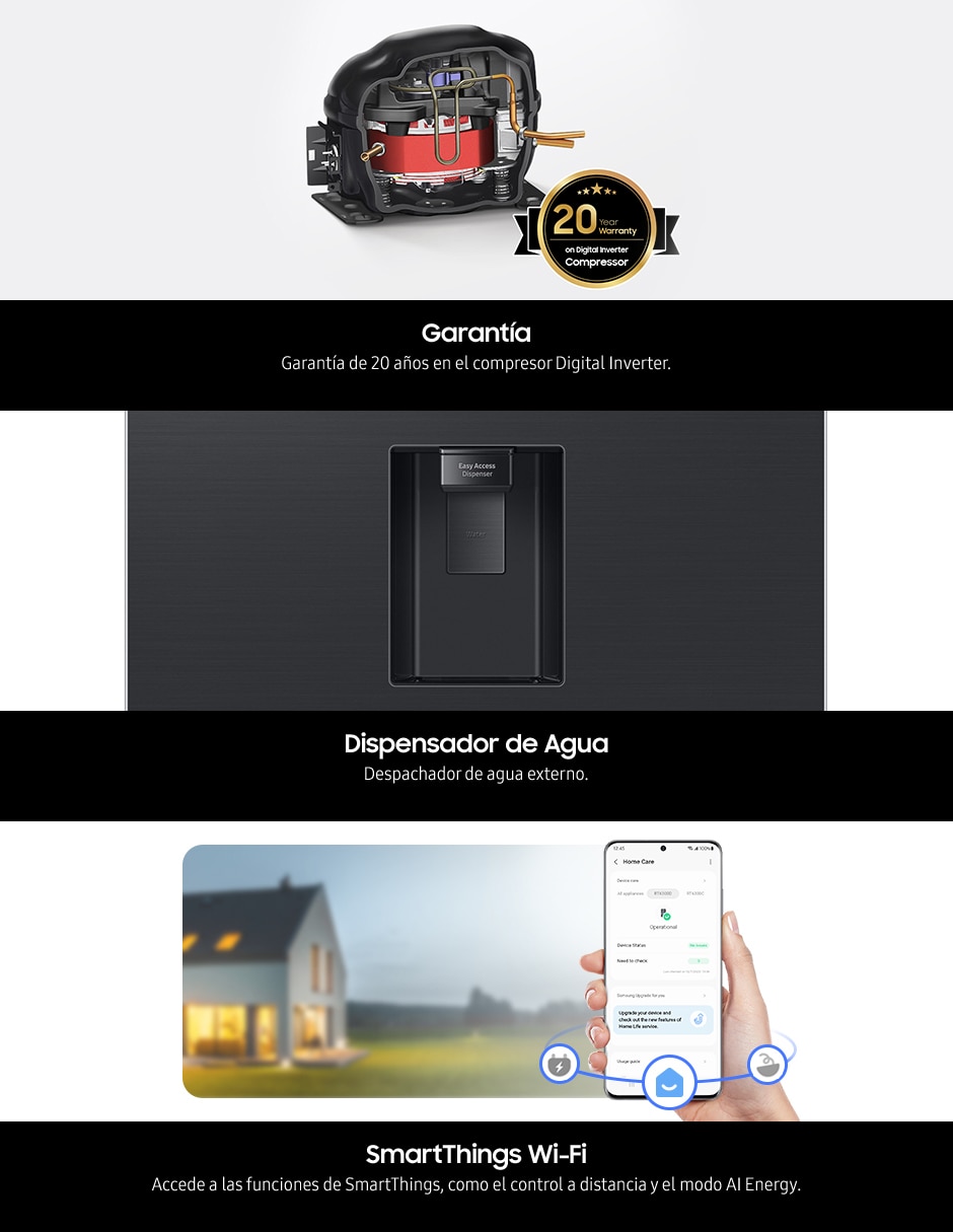 Refrigerador Samsung 14 pies cúbicos inverter no frost y fábrica de hielo RT38DG6224S9EM