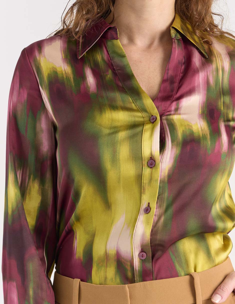 Blusa camisera Liz&Co By Liz Claiborne manga larga para mujer