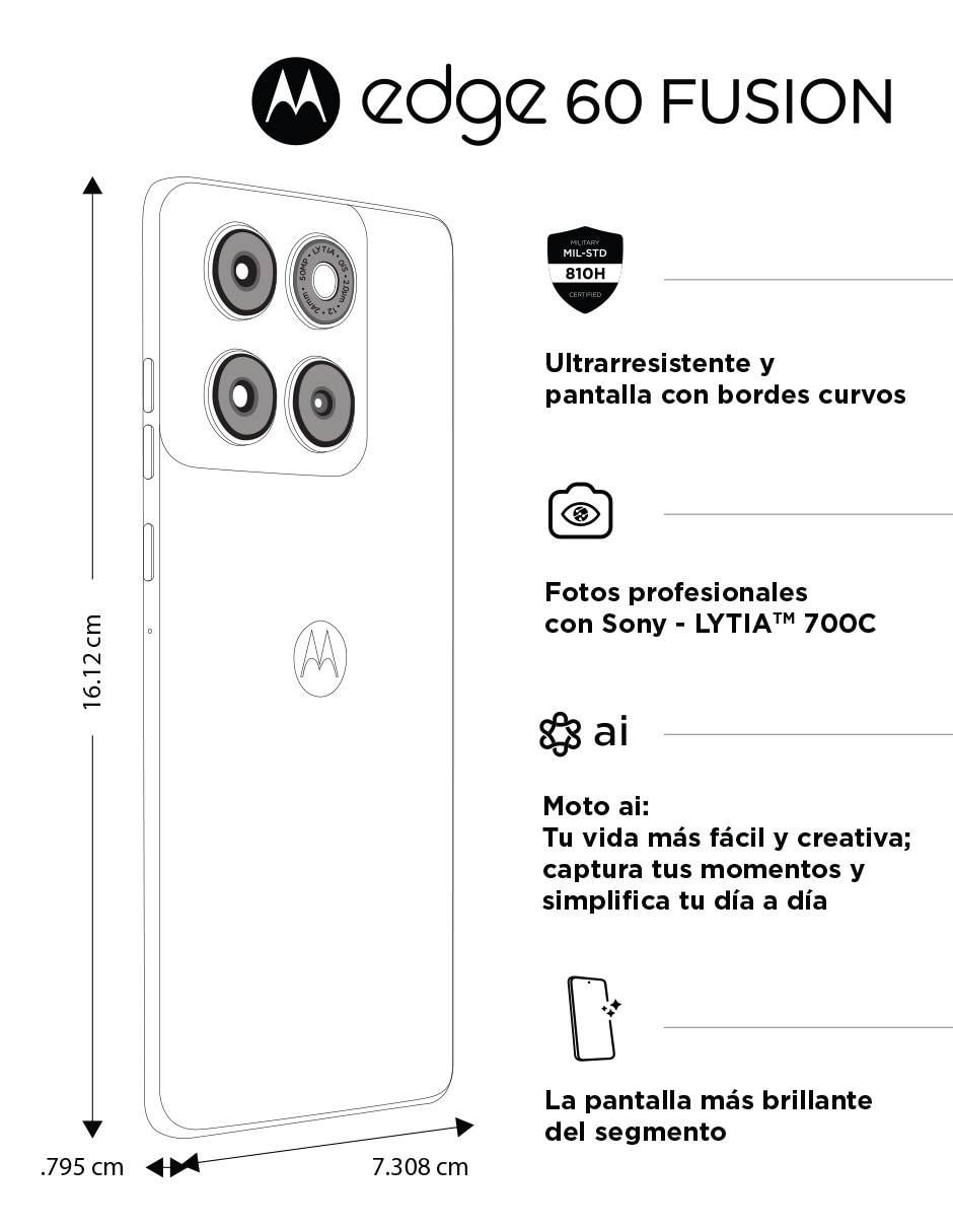Smartphone Edge 60 Fusion POLED 6.6 pulgadas Telcel 5