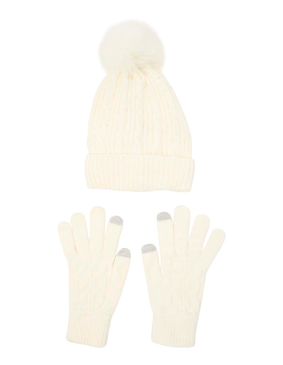 Set gorro - guantes estampado liso de mujer Set gorro - guantes estampado liso de mujer