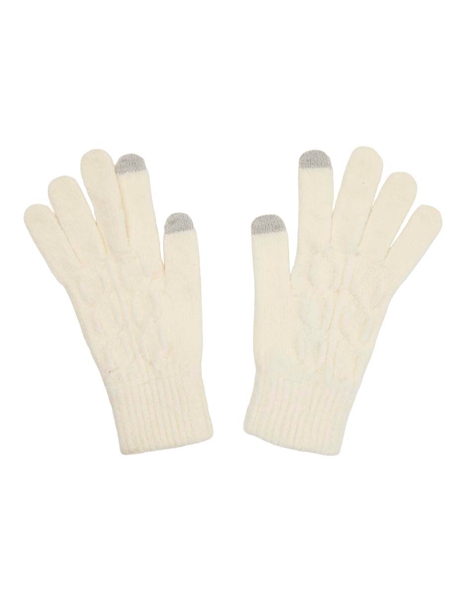 Set gorro - guantes Weekend estampado liso de mujer