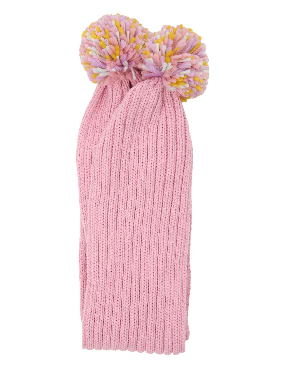 Set gorro, guantes y bufanda con pompón de niña 2