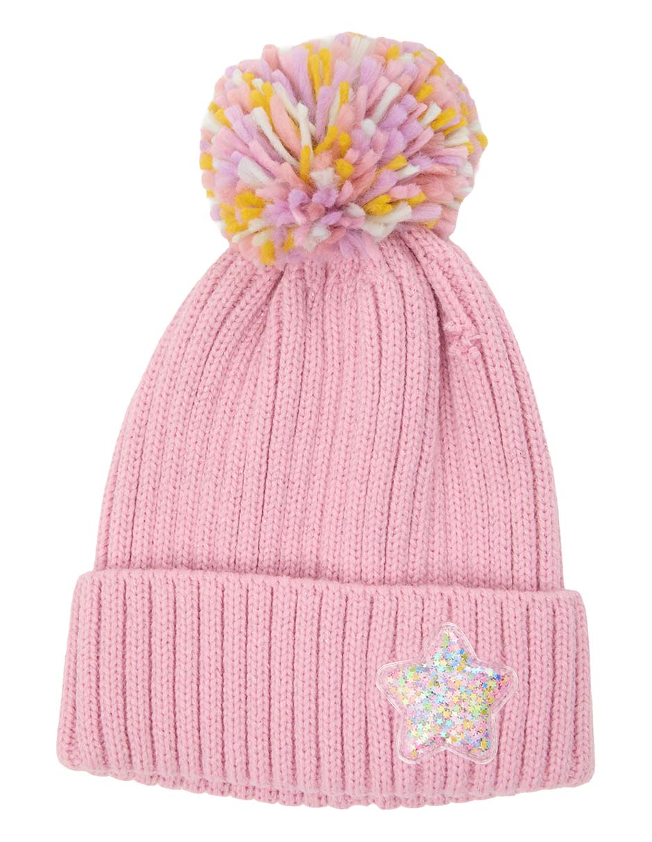 Set gorro, guantes y bufanda con pompón de niña 3