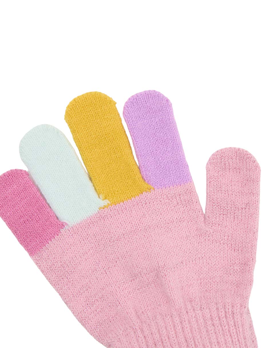 Set gorro, guantes y bufanda con pompón de niña 7