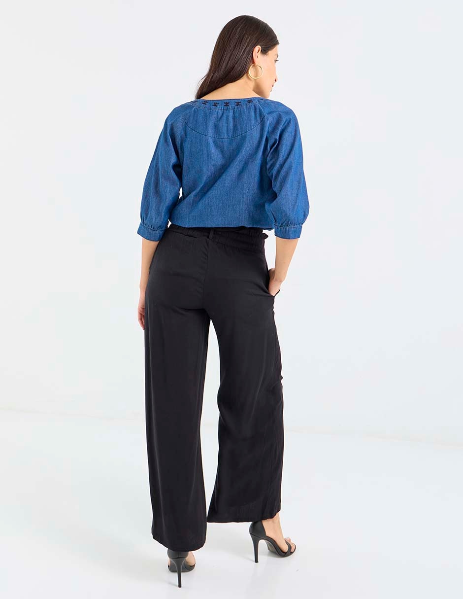 Pantalón coulotte wide leg para mujer 4
