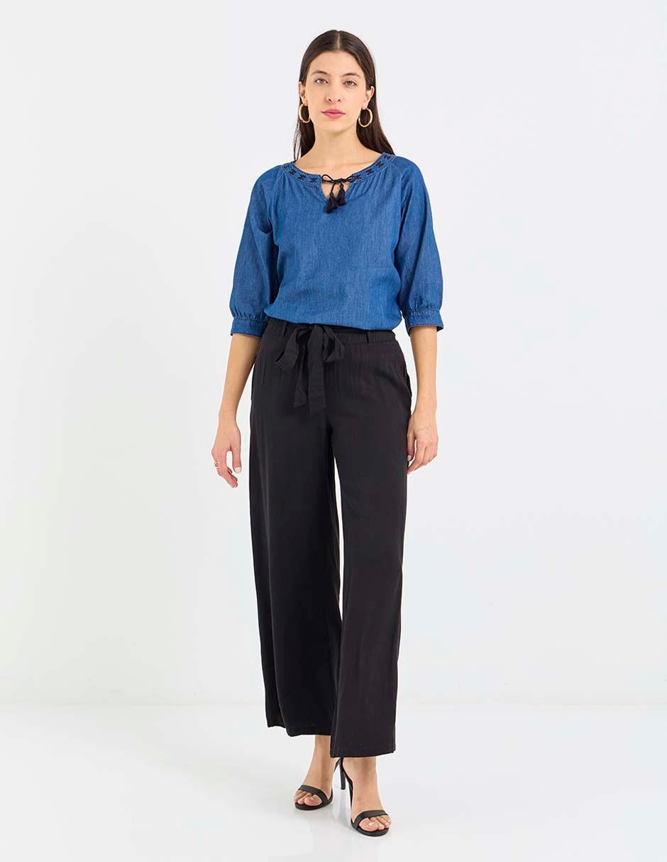 Pantalón coulotte wide leg para mujer 3
