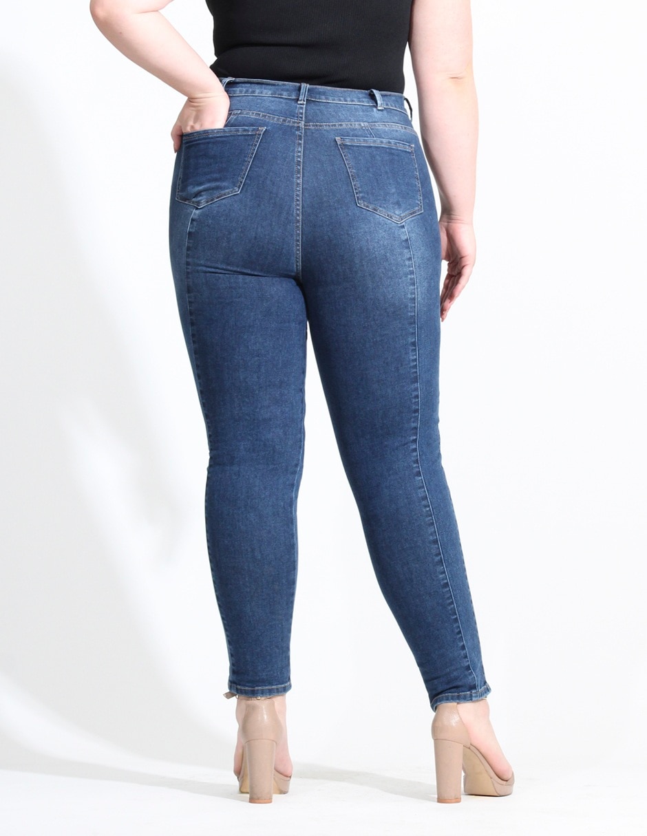 Jeans skinny corte cintura alta para mujer 5