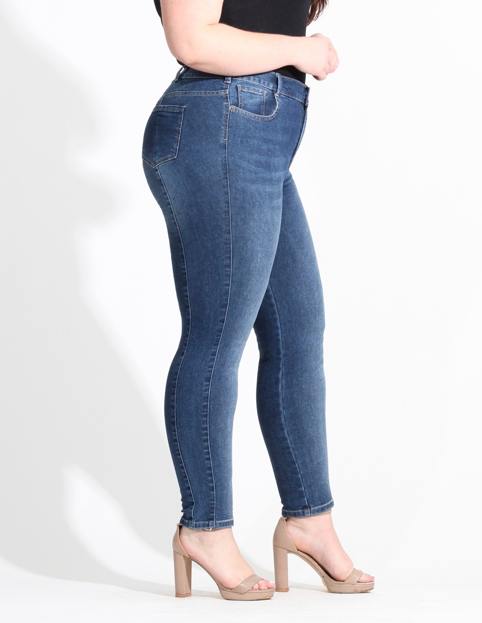 Jeans skinny corte cintura alta para mujer 3