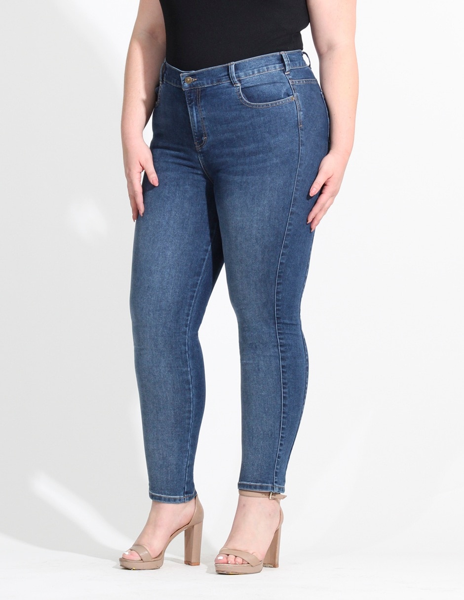Jeans skinny corte cintura alta para mujer 2