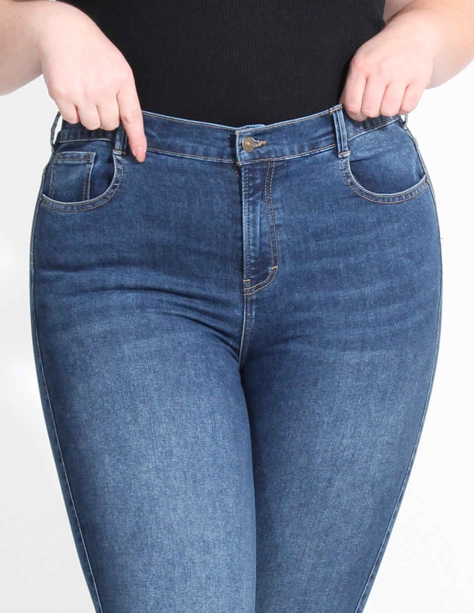 Jeans skinny corte cintura alta para mujer 6