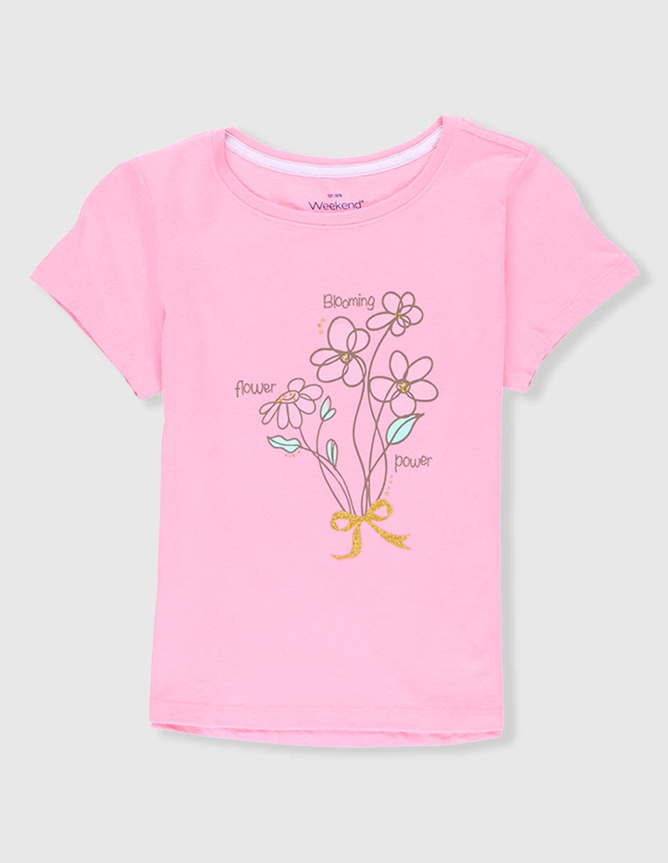 Playera Weekend manga corta para niña