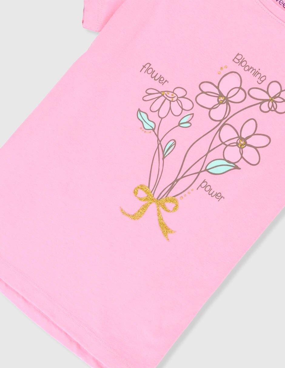 Playera Weekend manga corta para niña