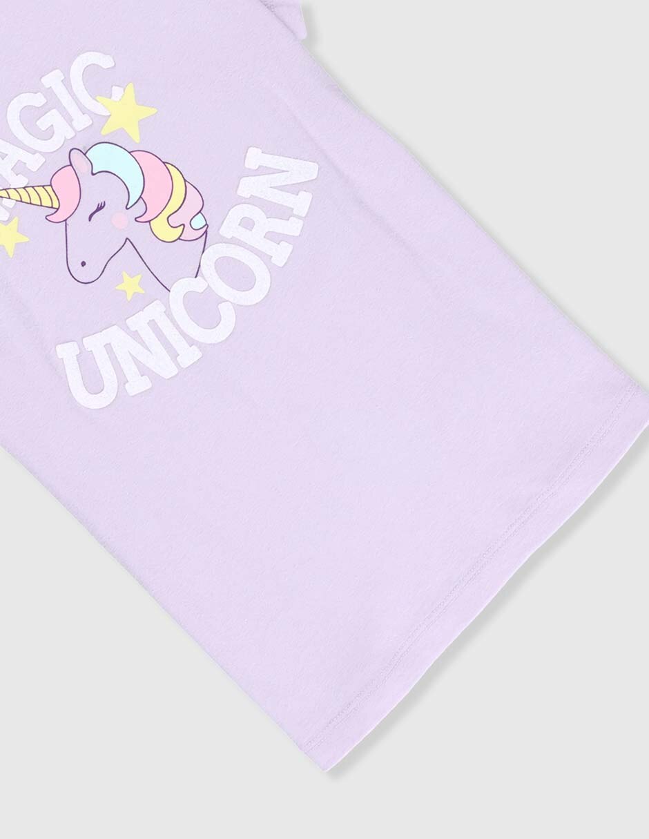 Playera Weekend Unicornio manga corta para niña