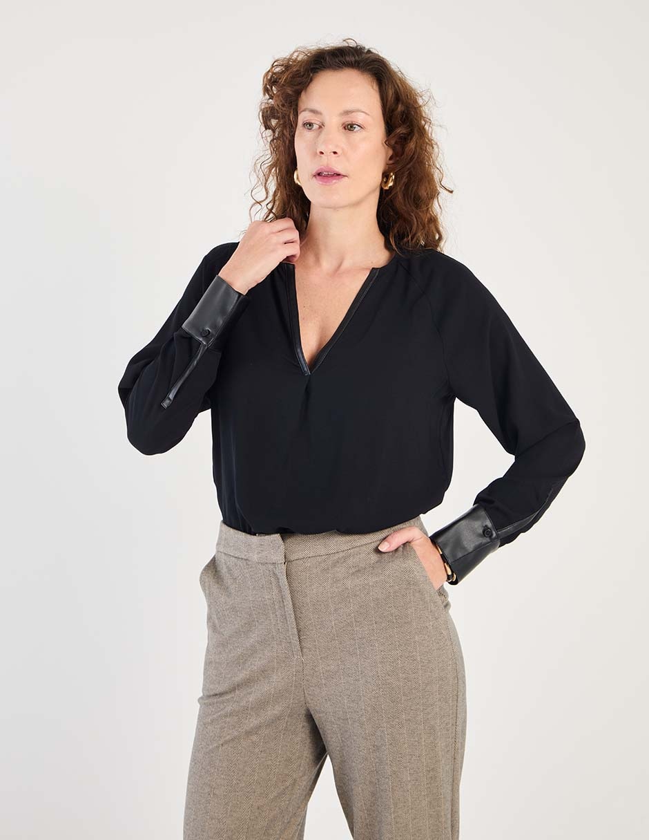 Blusa Liz&Co By Liz Claiborne manga larga para mujer