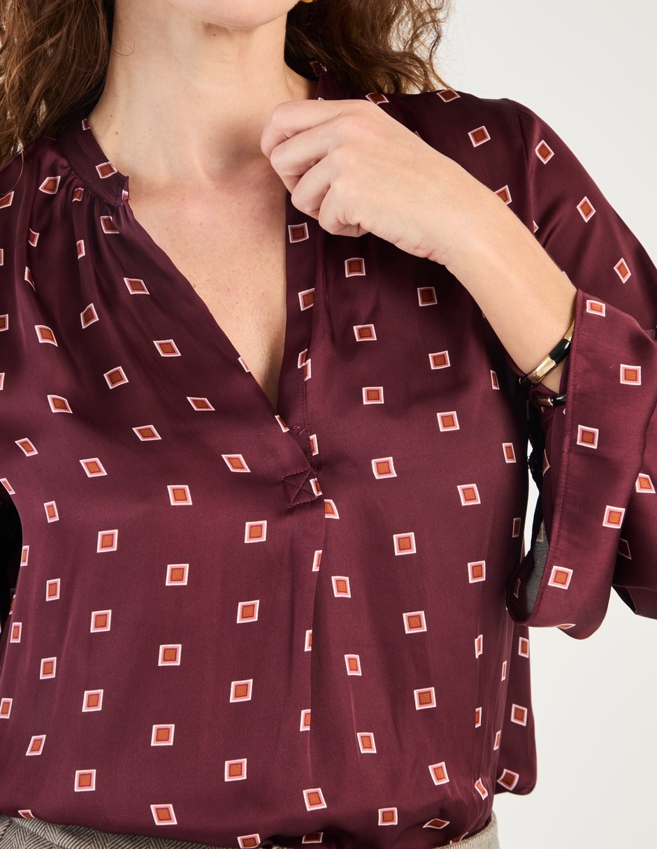 Blusa Liz& manga larga para mujer 8
