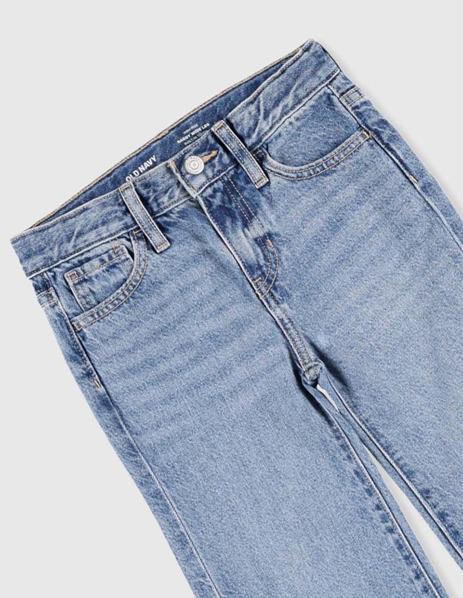 Jeans baggy Old Navy lavado claro para niña